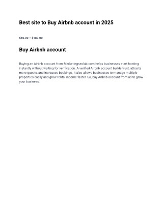 Buy Airbnb account