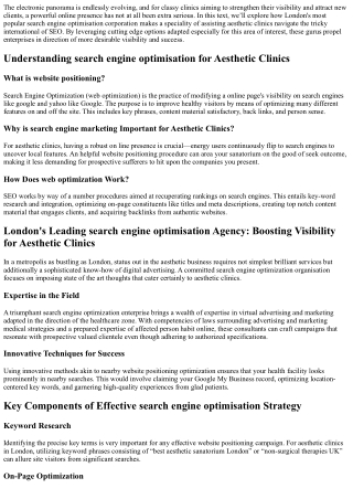 London's Leading search engine optimization Agency: Boosting Visibility for Aest