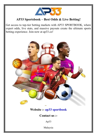 AP33 Sportsbook – Best Odds & Live Betting!