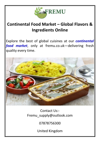 Continental Food Market – Global Flavors & Ingredients Online