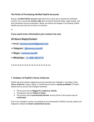 The Perils of Purchasing Verified PayPal Accounts