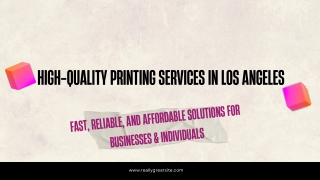 High-Quality Printing Services in Los Angeles