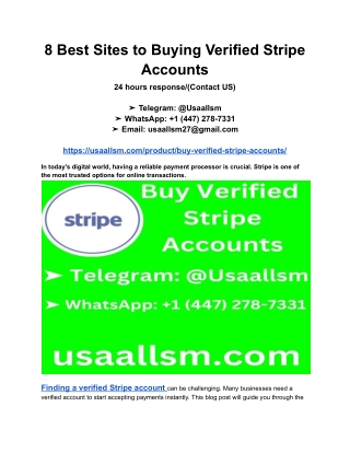 8 Best Sites to Buying Verified Stripe Accounts