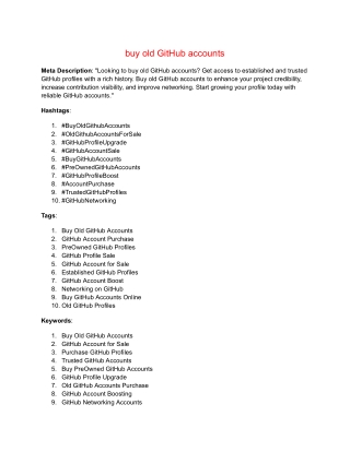 buy old GitHub accounts