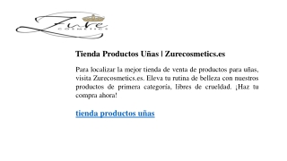 Tienda Productos Uñas Zurecosmetics.es
