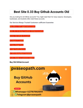 Best Site 0.33 Buy Github Accounts Old