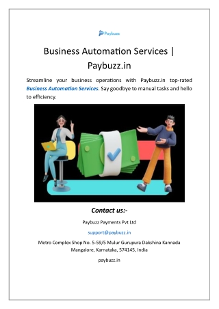Business Automation Services | Paybuzz.in