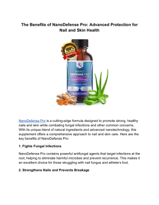 The Benefits of NanoDefense Pro_ Advanced Protection for Nail and Skin Health