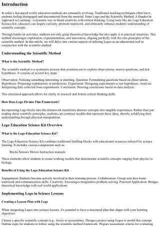 Lego and the Scientific Method: A Hands-On Approach to Learning