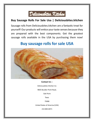 Buy Sausage Rolls For Sale Usa  Deliciousbites.kitchen