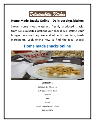 Home Made Snacks Online  Deliciousbites.kitchen