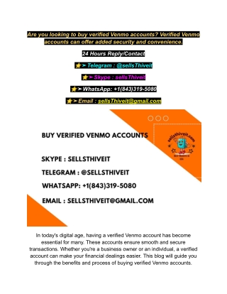 Are you looking to buy verified Venmo accounts