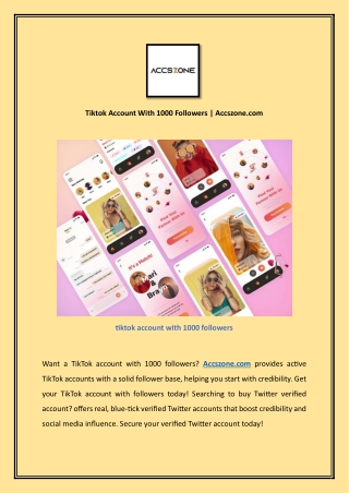 Tiktok Account With 1000 Followers