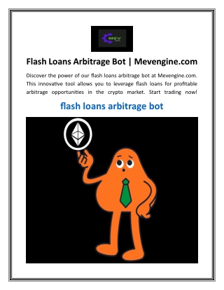 Flash Loans Arbitrage Bot  Mevengine.com