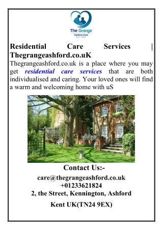 Residential Care Services