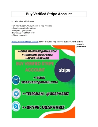 Buy Verified Stripe Account (New or old )2025