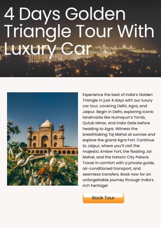 4 Days Golden Triangle Tour With Luxury Car