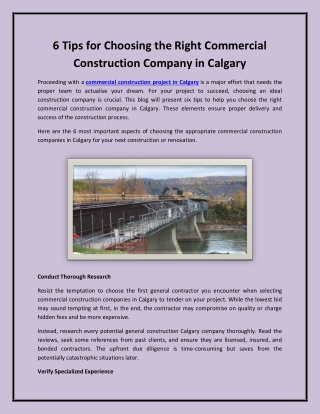 6 Tips for Choosing the Right Commercial Construction Company in Calgary