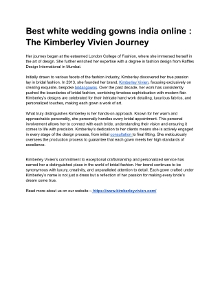 Best white wedding gowns india online