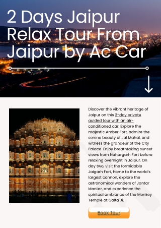 2 Days Jaipur Relax Tour From Jaipur by Ac Car