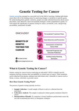 Genetic Testing for Cancer