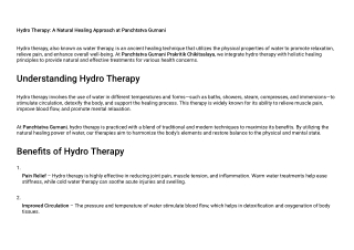 Hydro Therapy