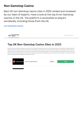 Non Gamstop Casino