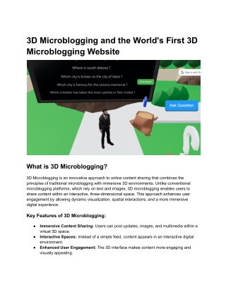 world first 3d micro blogging website