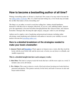 How to become a bestselling author of all time