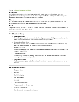 Theory of Amroz Computer Institute