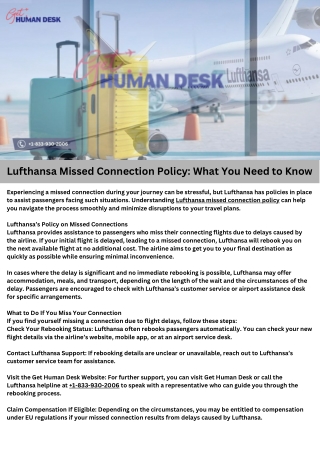 Lufthansa Missed Connection Policy