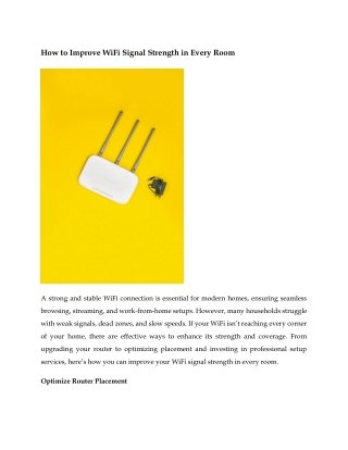 How to Improve WiFi Signal Strength in Every Room
