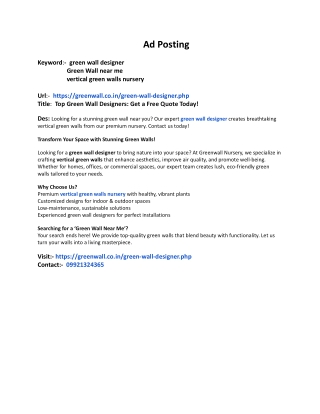 Top Green Wall Designers Get a Free Quote Today