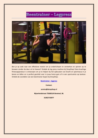 Beentrainer - legpress