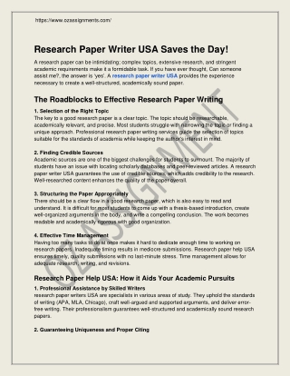 Research Paper Writer USA Saves the Day!