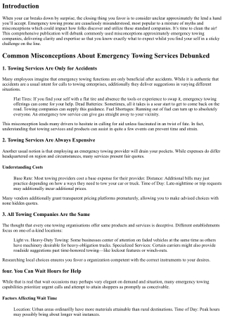 Common Misconceptions About Emergency Towing Services Debunked