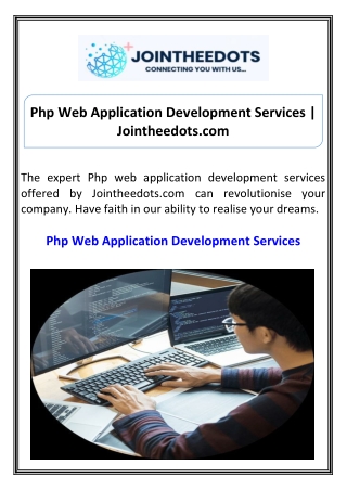 Php Web Application Development Services Jointheedots.com