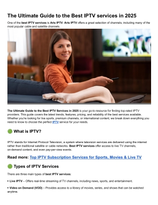 The Ultimate Guide to the Best IPTV services in 2025
