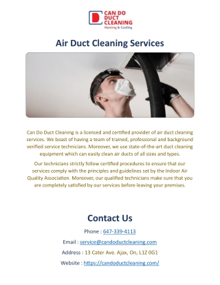 Oakville duct cleaning
