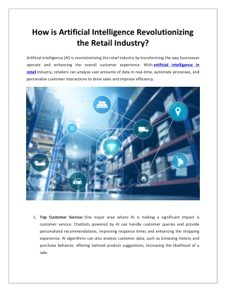 How is Artificial Intelligence Revolutionizing the Retail Industry