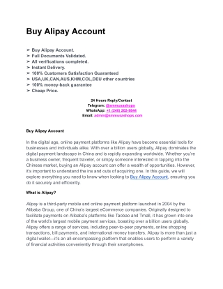 Buy Alipay Account