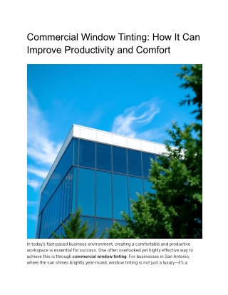 Commercial Window Tinting_ How It Can Improve Productivity and Comfort