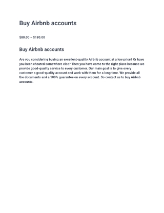 Buy Airbnb accounts