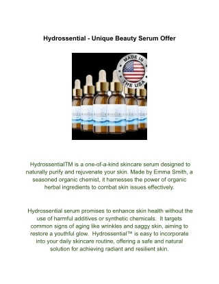 Hydrossential - Unique Beauty Serum Offer