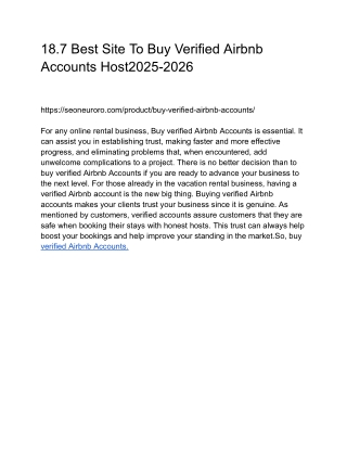 18.7 Best Site To Buy Verified Airbnb Accounts Host2025-2026