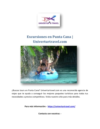 Excursiones en Punta Cana | Univerturtravel.com