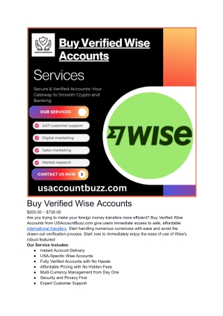 Buy Verified Wise Accounts | Secure & Fast Delivery 2025