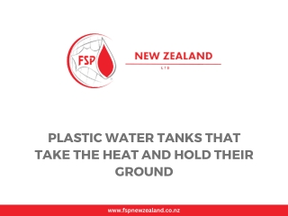 Plastic Water Tanks That Take the Heat and Hold Their Ground