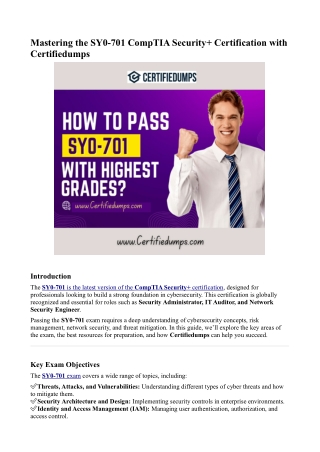 SY0-701 Exam Guide: Pass Your CompTIA Security  Certification with Certifiedumps
