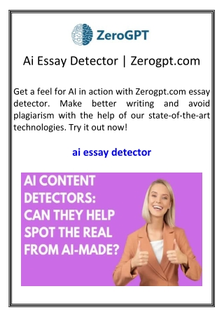 Ai Essay Detector  Zerogpt.com